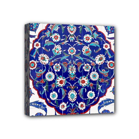 Art Pattern Design Blue Old Style Mini Canvas 4  X 4  (stretched)