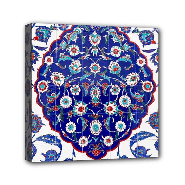 Art Pattern Design Blue Old Style Mini Canvas 6  x 6  (Stretched)