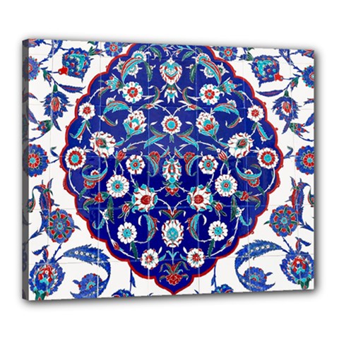 Art Pattern Design Blue Old Style Canvas 24  X 20  (stretched) by Jancukart