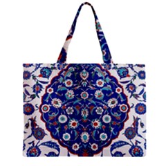 Art Pattern Design Blue Old Style Zipper Mini Tote Bag by Jancukart