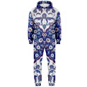 Art Pattern Design Blue Old Style Hooded Jumpsuit (Men) View1