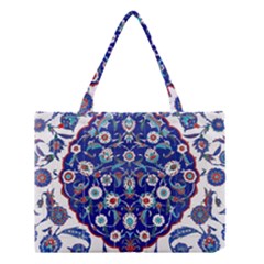 Art Pattern Design Blue Old Style Medium Tote Bag by Jancukart