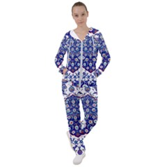 Art Pattern Design Blue Old Style Women s Tracksuit