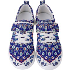 Art Pattern Design Blue Old Style Men s Velcro Strap Shoes