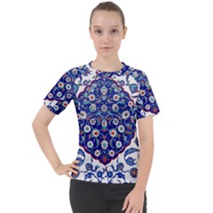 Art Pattern Design Blue Old Style Women s Sport Raglan Tee