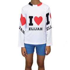 I Love Elijah Kids  Long Sleeve Swimwear by ilovewhateva