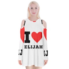 I Love Elijah Velvet Long Sleeve Shoulder Cutout Dress by ilovewhateva