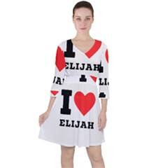 I Love Elijah Quarter Sleeve Ruffle Waist Dress by ilovewhateva