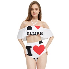 I Love Elijah Halter Flowy Bikini Set  by ilovewhateva