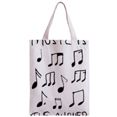 Music Is The Answer Phrase Concept Graphic Zipper Classic Tote Bag by dflcprintsclothing