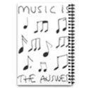 Music Is The Answer Phrase Concept Graphic 5.5  x 8.5  Notebook View2