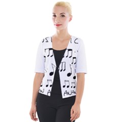 Music Is The Answer Phrase Concept Graphic Cropped Button Cardigan by dflcprintsclothing