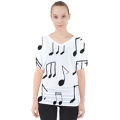 Music Is The Answer Phrase Concept Graphic V-neck Dolman Drape Top by dflcprintsclothing