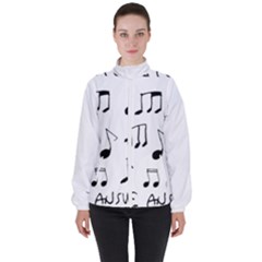 Music Is The Answer Phrase Concept Graphic Women s High Neck Windbreaker by dflcprintsclothing