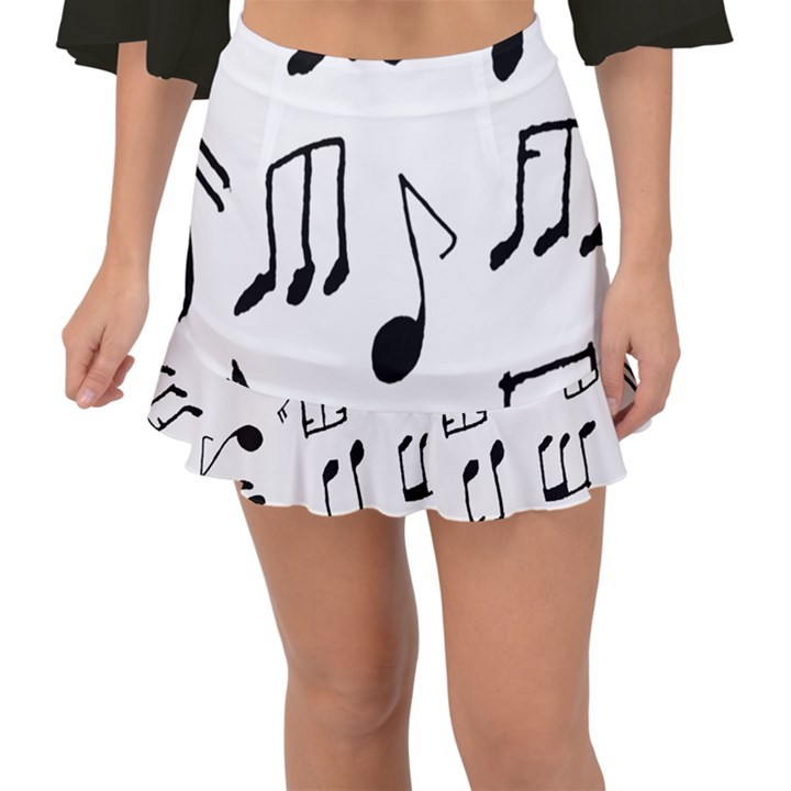 Music Is The Answer Phrase Concept Graphic Fishtail Mini Chiffon Skirt