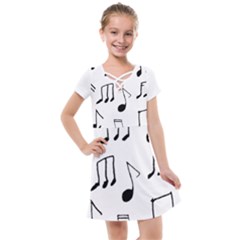 Music Is The Answer Phrase Concept Graphic Kids  Cross Web Dress by dflcprintsclothing