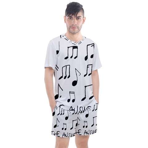 Music Is The Answer Phrase Concept Graphic Men s Mesh Tee And Shorts Set by dflcprintsclothing