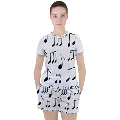 Music Is The Answer Phrase Concept Graphic Women s Tee And Shorts Set by dflcprintsclothing