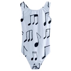 Music Is The Answer Phrase Concept Graphic Kids  Cut-out Back One Piece Swimsuit by dflcprintsclothing