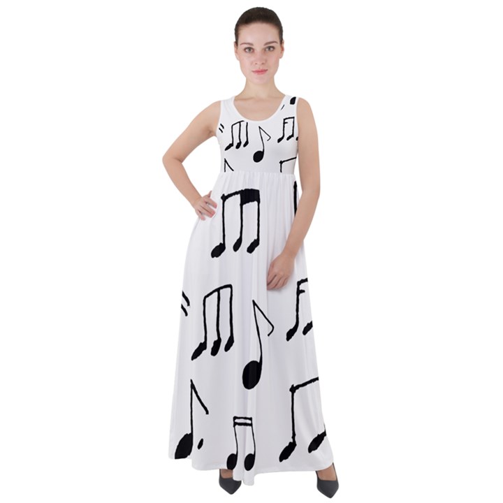 Music Is The Answer Phrase Concept Graphic Empire Waist Velour Maxi Dress