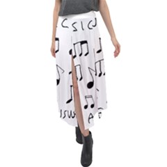 Music Is The Answer Phrase Concept Graphic Velour Split Maxi Skirt by dflcprintsclothing