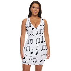 Music Is The Answer Phrase Concept Graphic Draped Bodycon Dress