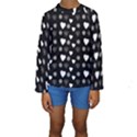 Hearts Snowflakes Black Background Kids  Long Sleeve Swimwear View1