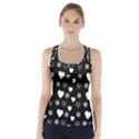 Hearts Snowflakes Black Background Racer Back Sports Top View1