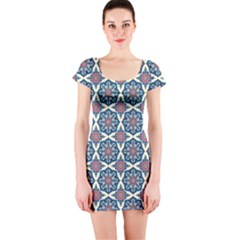 Mandala Seamless Background Texture Short Sleeve Bodycon Dress