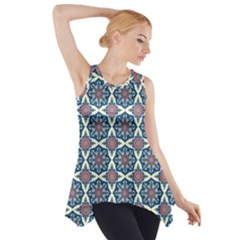 Mandala Seamless Background Texture Side Drop Tank Tunic