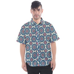 Mandala Seamless Background Texture Men s Short Sleeve Shirt