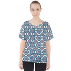 Mandala Seamless Background Texture V-neck Dolman Drape Top