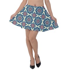 Mandala Seamless Background Texture Velvet Skater Skirt