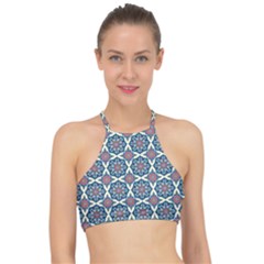 Mandala Seamless Background Texture Racer Front Bikini Top by Jancukart