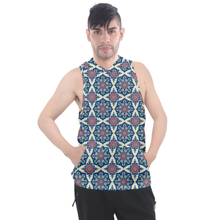 Mandala Seamless Background Texture Men s Sleeveless Hoodie