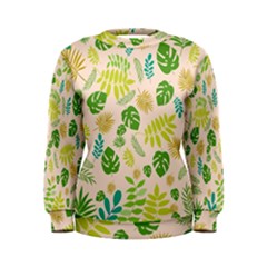 Tropical Leaf Leaves Palm Green Women s Sweatshirt