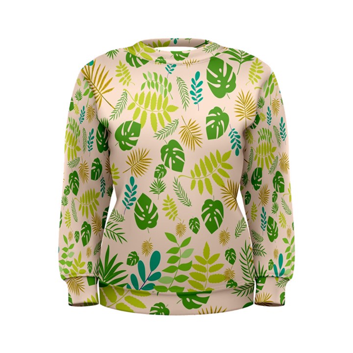 Tropical Leaf Leaves Palm Green Women s Sweatshirt