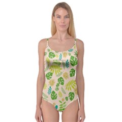 Tropical Leaf Leaves Palm Green Camisole Leotard 