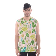 Tropical Leaf Leaves Palm Green Men s Basketball Tank Top