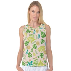 Tropical Leaf Leaves Palm Green Women s Basketball Tank Top