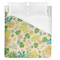 Tropical Leaf Leaves Palm Green Duvet Cover (queen Size)