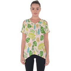 Tropical Leaf Leaves Palm Green Cut Out Side Drop Tee