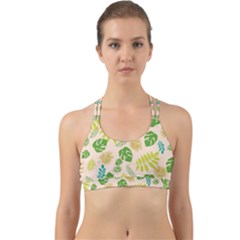 Tropical Leaf Leaves Palm Green Back Web Sports Bra