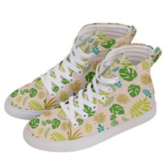 Tropical Leaf Leaves Palm Green Men s Hi-top Skate Sneakers