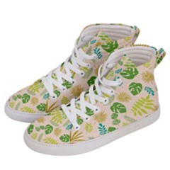 Tropical Leaf Leaves Palm Green Women s Hi-top Skate Sneakers