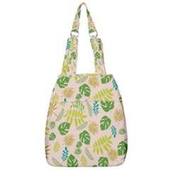 Tropical Leaf Leaves Palm Green Center Zip Backpack by Jancukart