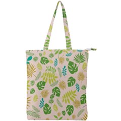 Tropical Leaf Leaves Palm Green Double Zip Up Tote Bag