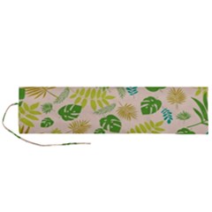 Tropical Leaf Leaves Palm Green Roll Up Canvas Pencil Holder (l)