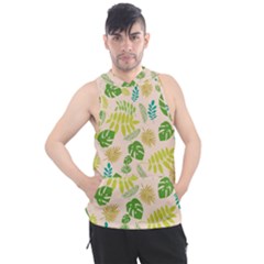 Tropical Leaf Leaves Palm Green Men s Sleeveless Hoodie by Jancukart