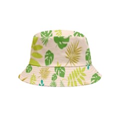 Tropical Leaf Leaves Palm Green Bucket Hat (kids) by Jancukart